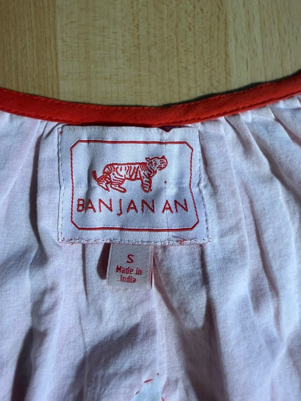 Anthropologie‎ Banjanan Red with Inlaid Embroiderey Mini Dress Poplin Cotton